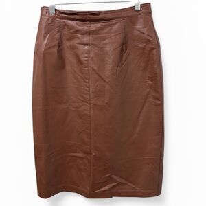 Vintage Bagatelle Brown Leather Pencil Skirt - Union Made Canada
